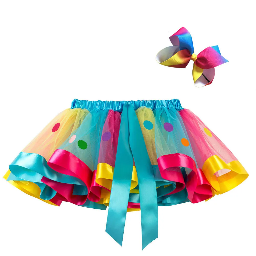Halloween costumes  Kids Girls Party Princess rainbow Christmas fluffy Tutu Skirt