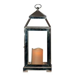 Garden And Home Hanging Decorative Lamp Retro Memorial Metal Frame Led Candle Lantern