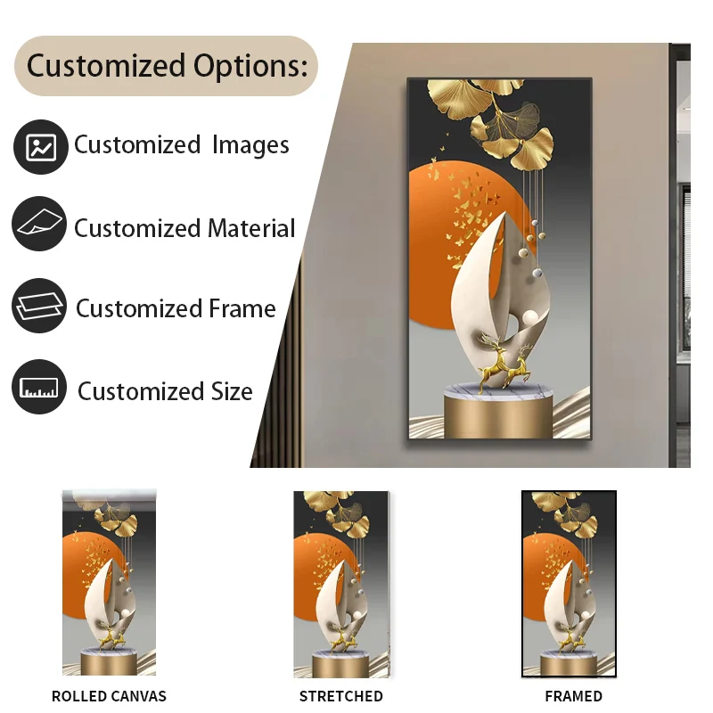 Luxury Hotel Interior Large Paintings Wall Art Decorative Painting Wall Decor Painting