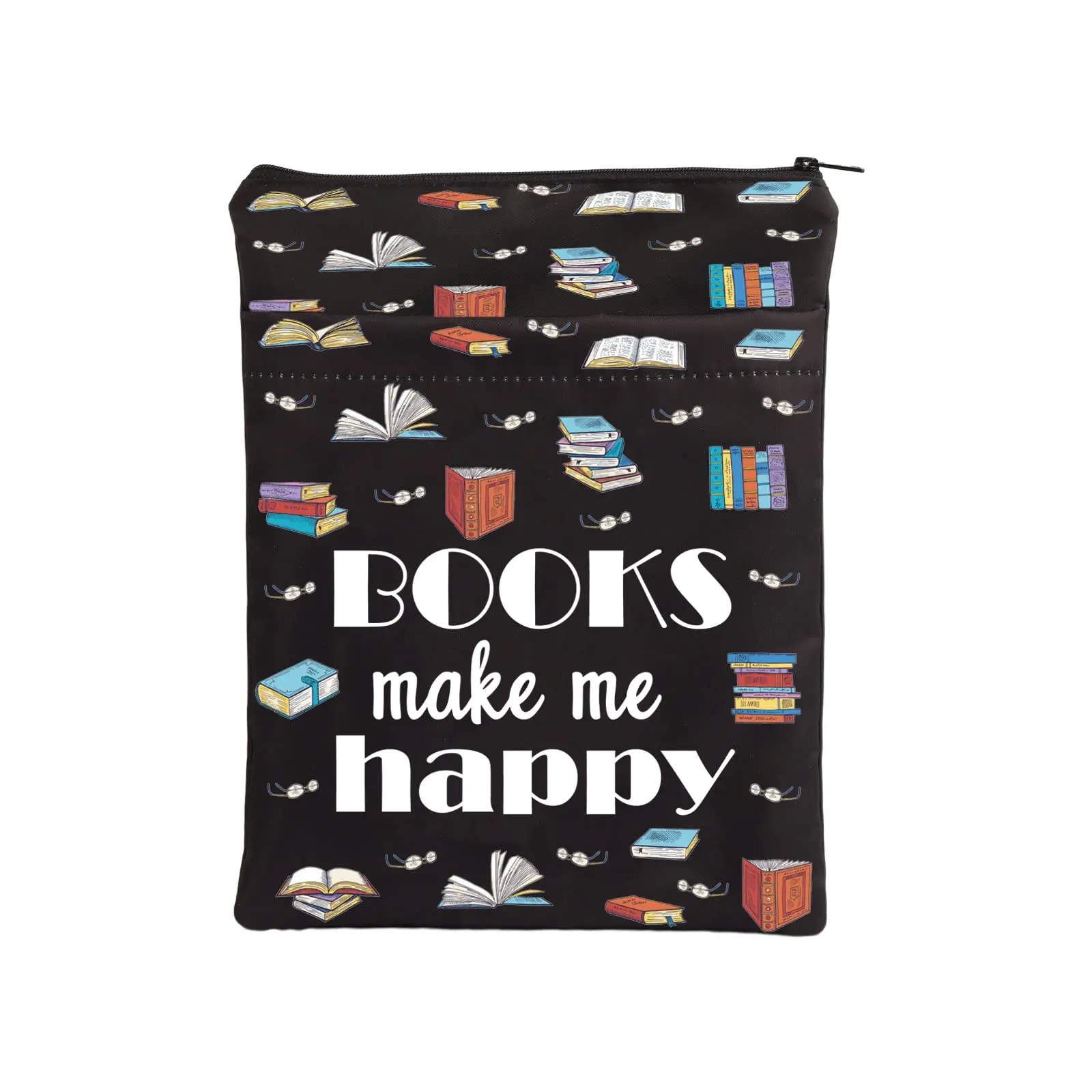 Customizable canvas book cover gift comic book protective bag with zipper reader book sleeve