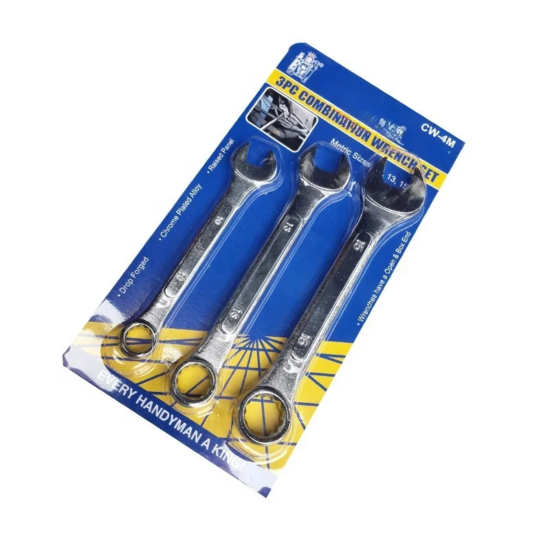 3-piece set of hardware tools with dual-use wrench