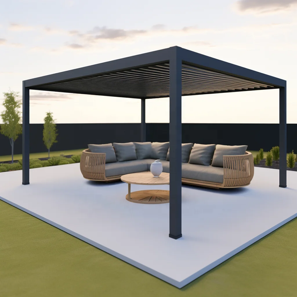 Good Value Pergola Industrial and Trade Integration Aluminium Outdoor Waterproof Manual Louvered Pergola