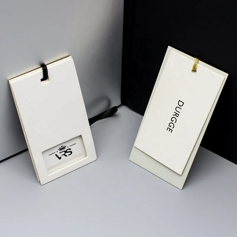 Custom Kraft Paper Hang Tags New Design Recycled Jeans and Shirt Embossed Tags with Logo for Shoes Bags and Clothing