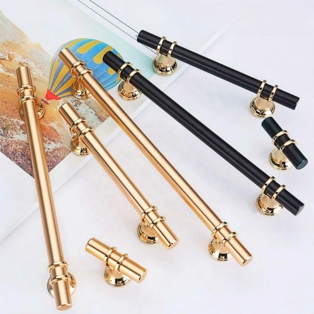 Luxury Styles Gold Knob Kitchen Pull Handle for Wardrobe Door & Drawer Stainless steel 96mm/128mm New Design Cabinet Door Handle
