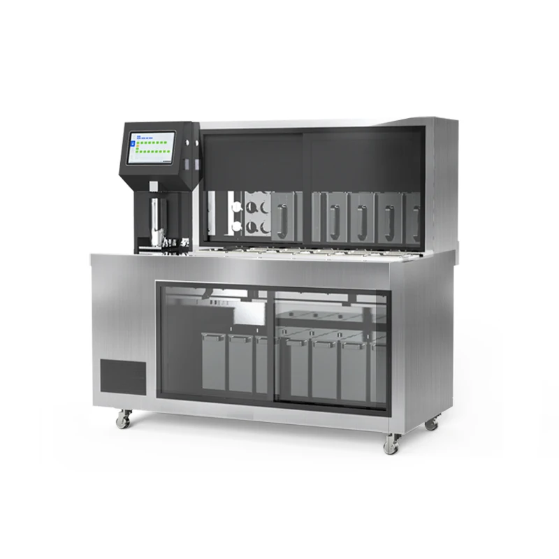 Custom Fully Automatic Bubble Tea Machine With Coffee Shop Equipments Refrigerate Working Water Boba Bar Milk Tea Counter