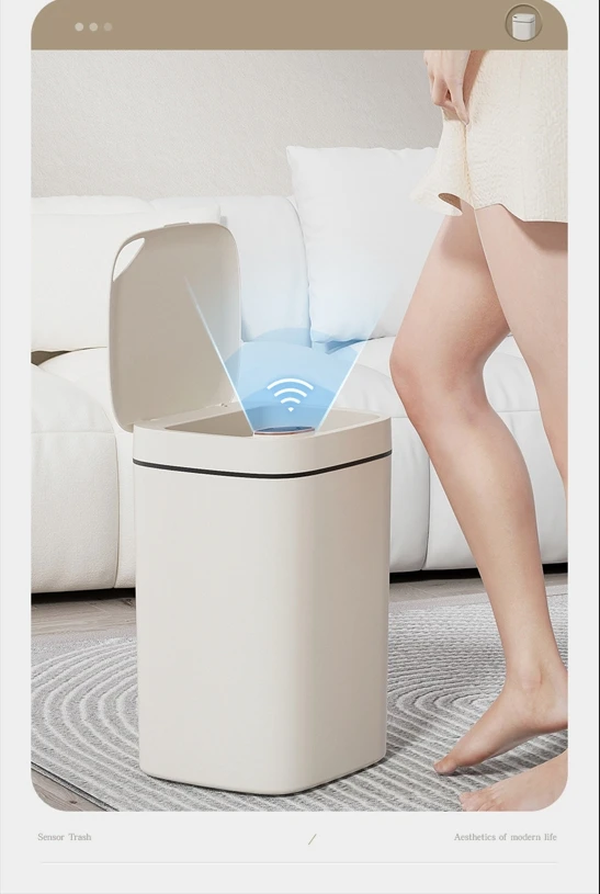 Household light luxury smart garbage can high appearance level kitchen toilet automatic sensing trash can