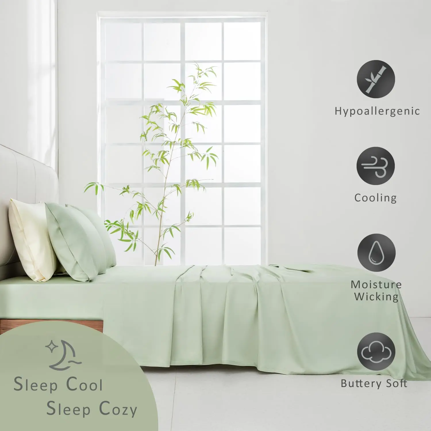 Queen Size Luxury Bamboo 4 Pieces Sheet Set Cooling and Breathable 100% Viscose Derived from Bamboo Bedding Sets for All Season