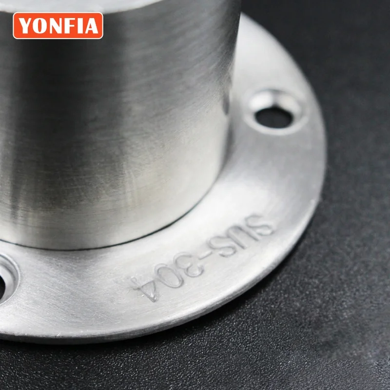 YONFIA 9038 Stainless Steel 304 Towel bracket Shower Curtain Rod Holder Wardrobe Clothing Rail Clothes rod Flange End Supports