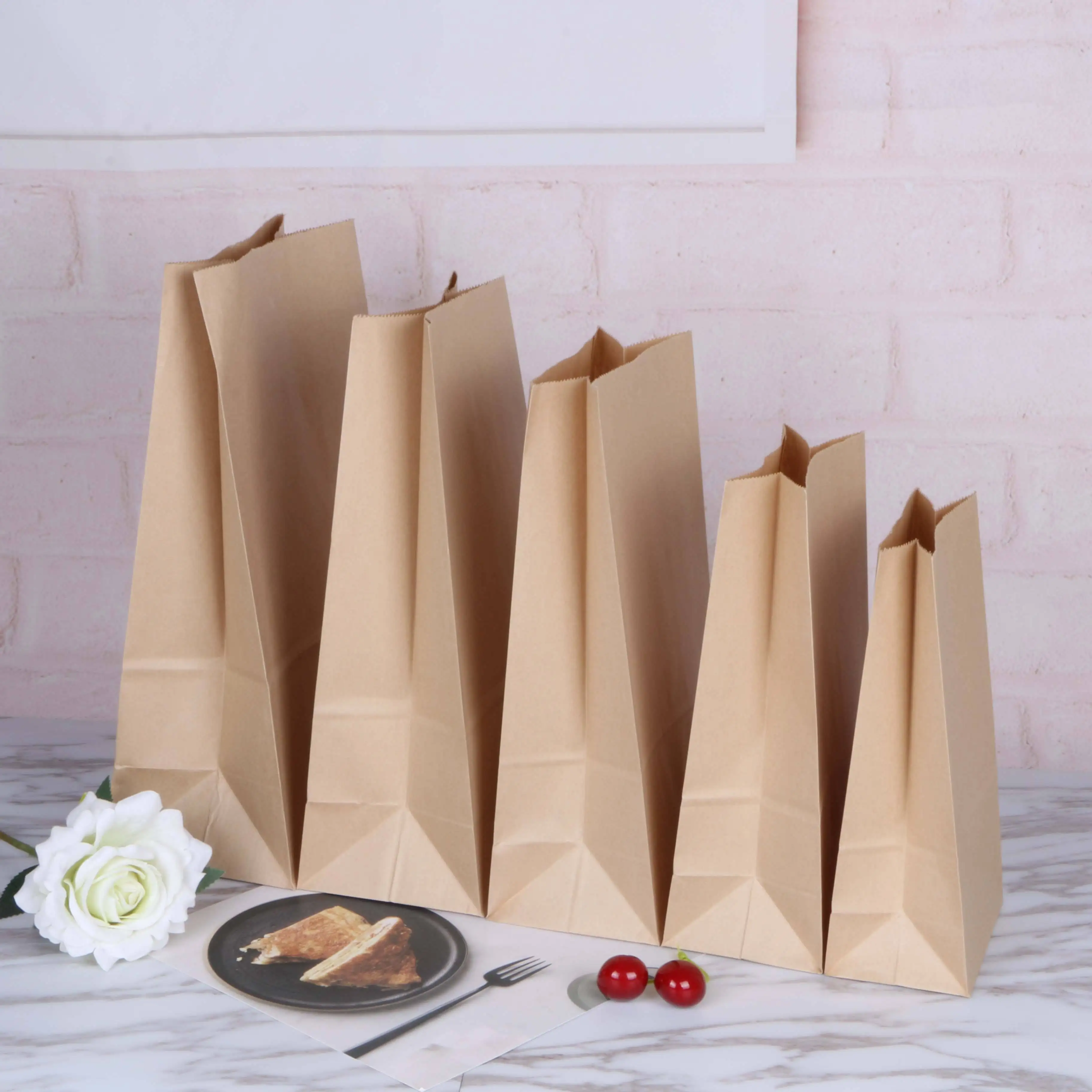 Eco-friendly Snack Wedding Favor Bags Brown Paper Lunch Bags Mini Kraft Paper Bags