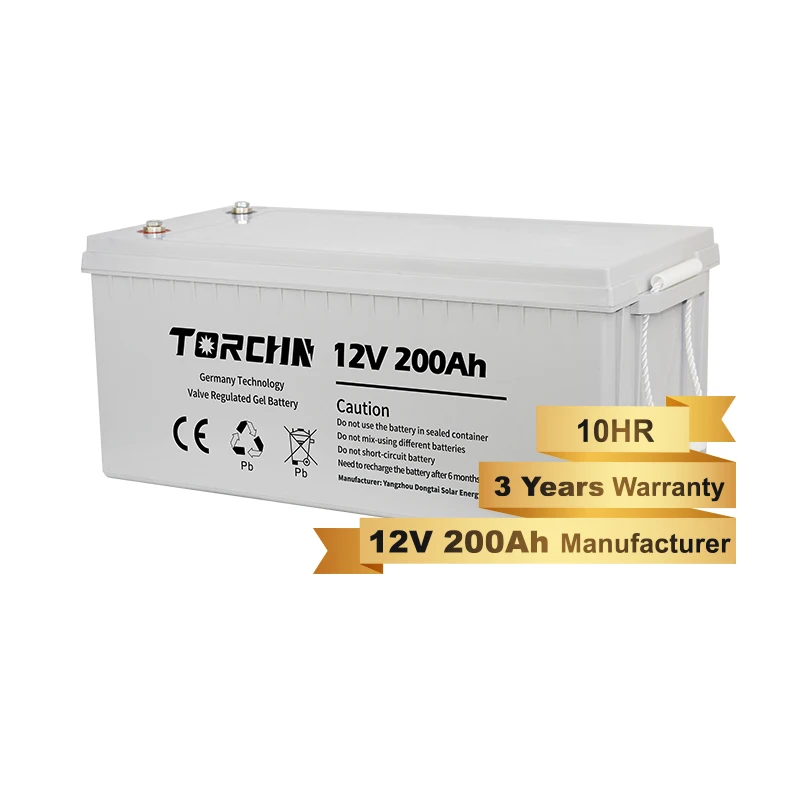 TORCHN Deep Cycle Solar Gel Battery 12V 100Ah 150Ah 200Ah 250Ah 150 Amp 12 Volt Emergency Backup Power
