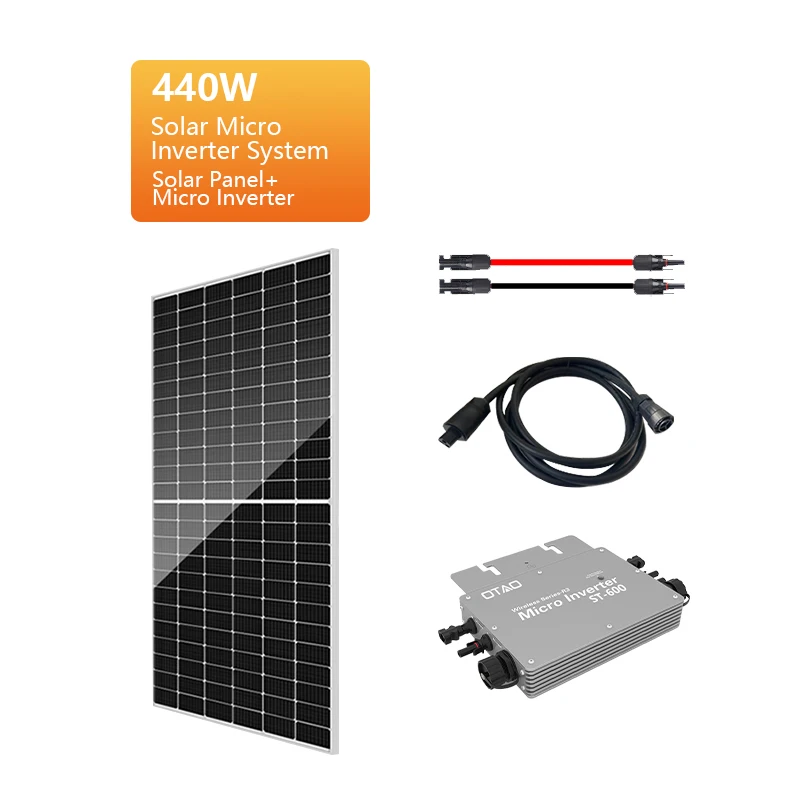 Solar Micro Inverter System 440w 550w Photovoltaic Module Kit 600w Microinverter Power Station Supply Home Solar Energy Panel