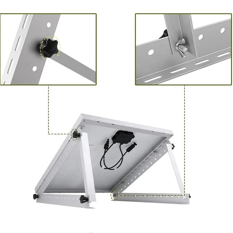 28in Adjustable Solar Panel Mounting Brackets with Foldable Tilt Legs for 50W 100W 150W Solar Panel for Any Flat Install RV,