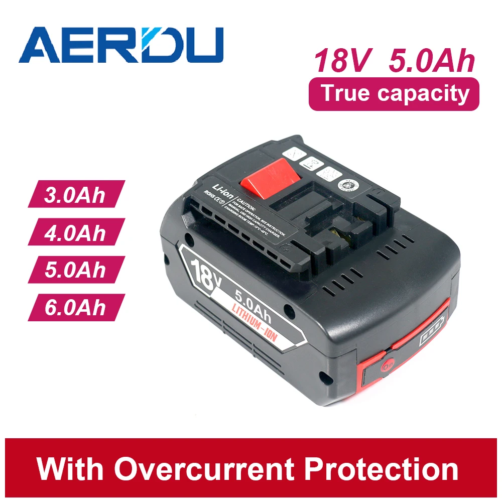 5.0Ah 5000mAh 18V Rechargeable Cordless Power Tool Batteries OEM/ODM Replacement Drill Battery for Bosch 18V GBA Lithium Ion