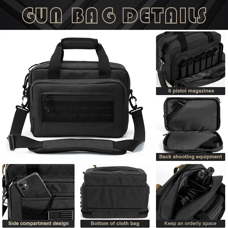Practical and Durable Tactical Gun Range Bag with Lock Hole
