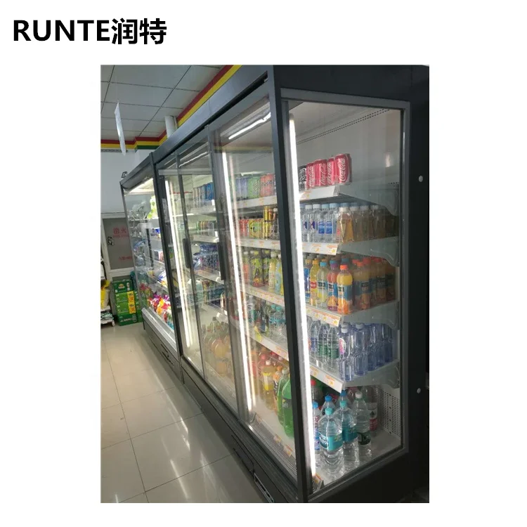 Color Customized Commercial Supermarket Vegetable and Fruit Automatic Defrosting Cooler 10 door display fridge refrigerator