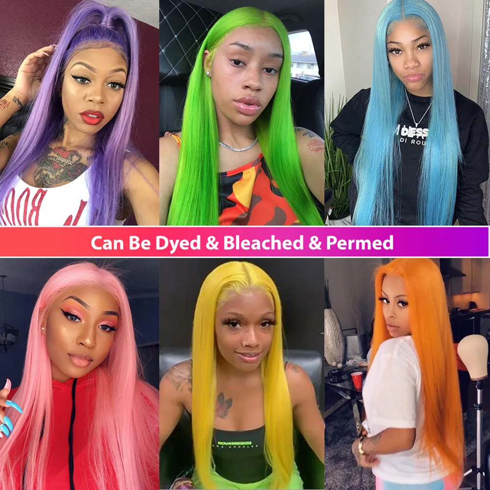 Blue Color 13*4 Lace Front Wigs with Pre Plucked Hairline Brazilian Remy Hair Body Wave Lace Front Human Hair Wig with Baby Hair