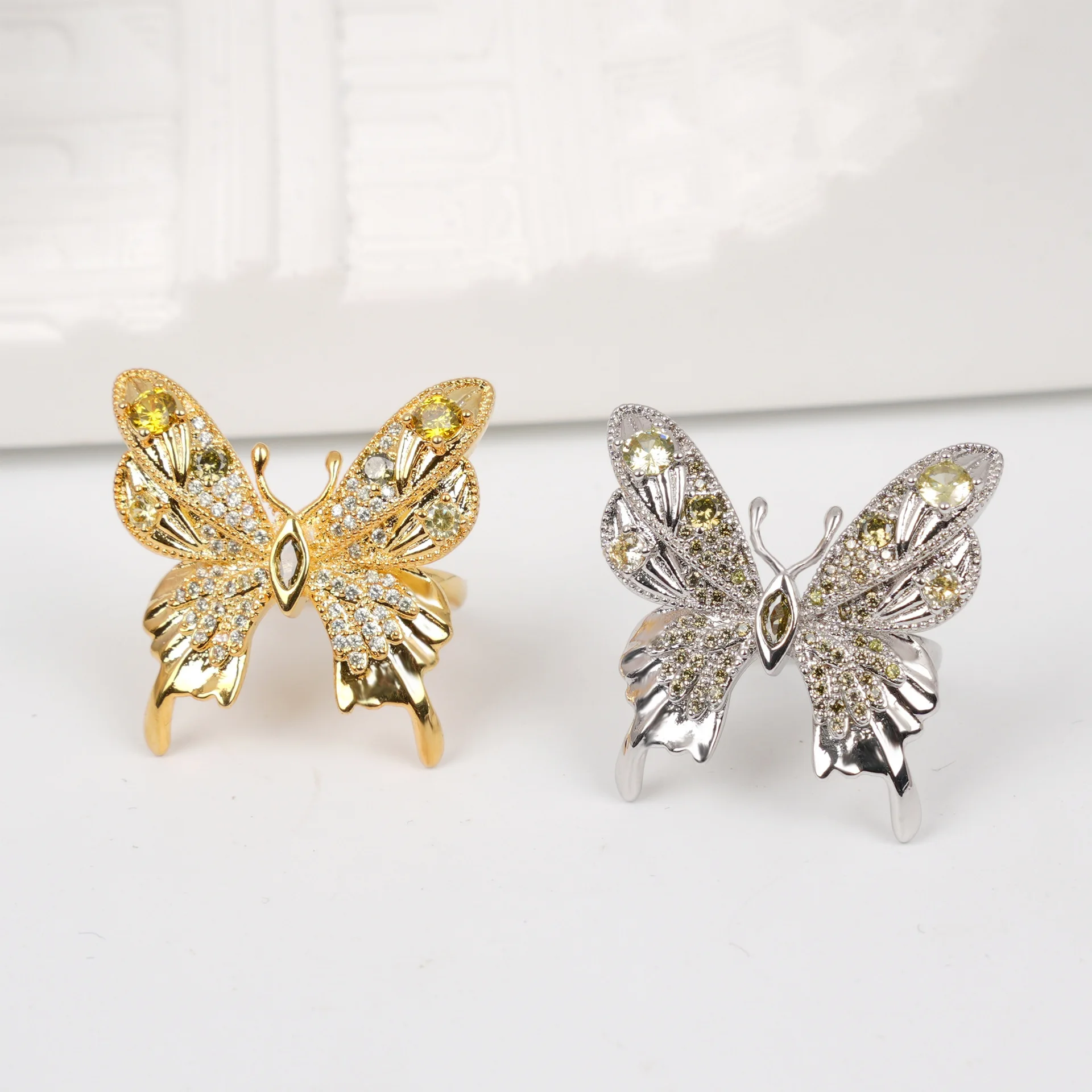 High-end Butterfly Diamond Ring Female Engagements Gifts Popular Finger Adjustable Ring 30 Trendy Engagement Rings Dubai Prices
