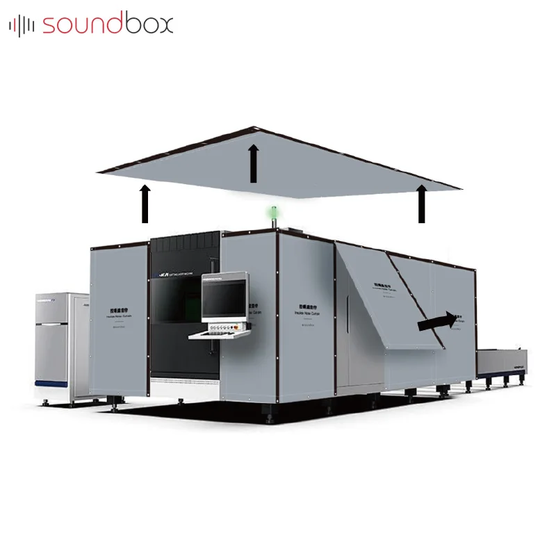 Soundbox sound barrier acoustic curtains soundproof acoustic sound blanket for workshop road construction
