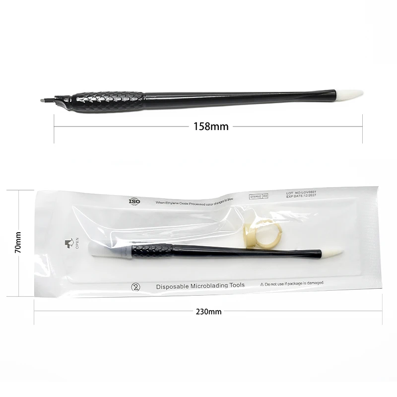 Wholesale Manual Hand Holder 14U Tool Eyebrow Shading Disposable Microblading Pen With Pigment Brush