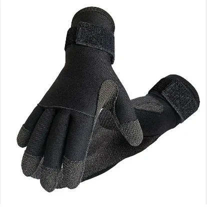 Manufacturer direct sale Spot 5mm Kevlar titanium coated diving gloves cut resistant wear resistant slip resistant catch crabs