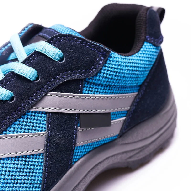 Blue Mesh Upper chemical lab  Anti-Slip flying knit Work Sport Safety Shoes With CE S1P