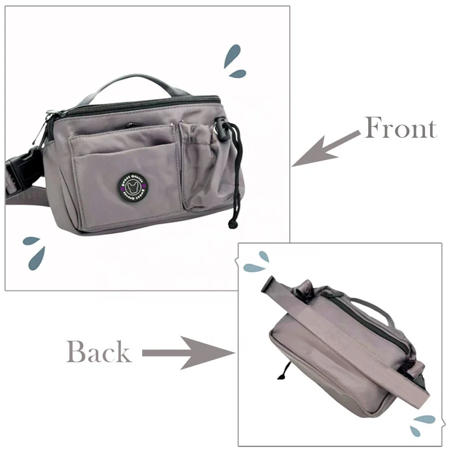 Dog Product Accessories Private Logo Waterproof Nylon Bottle Carrier Human Pet Food Dog Adventure Hiking Walking bag Customized