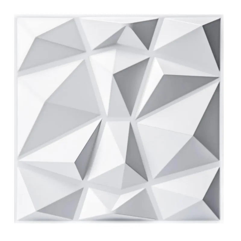 Diamond White 3D Wall Panel Geometrical Marble Alternative PVC Decor Panel PVC Boards