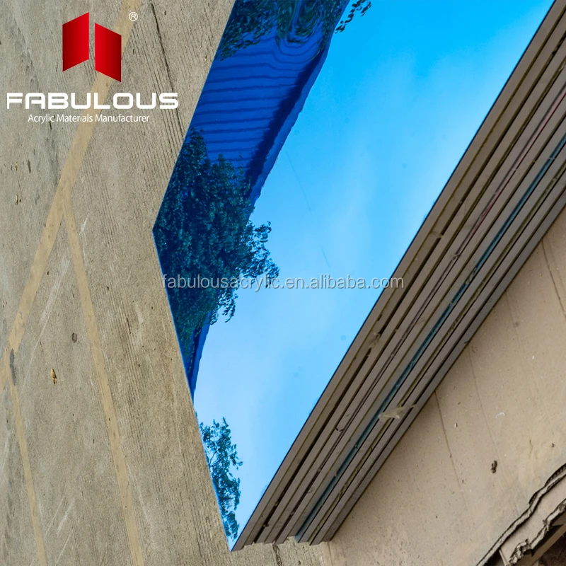 Оптовая гибкое голубое Pmma пластиковое зеркало лист 4X8 для приглашения/декора/стены