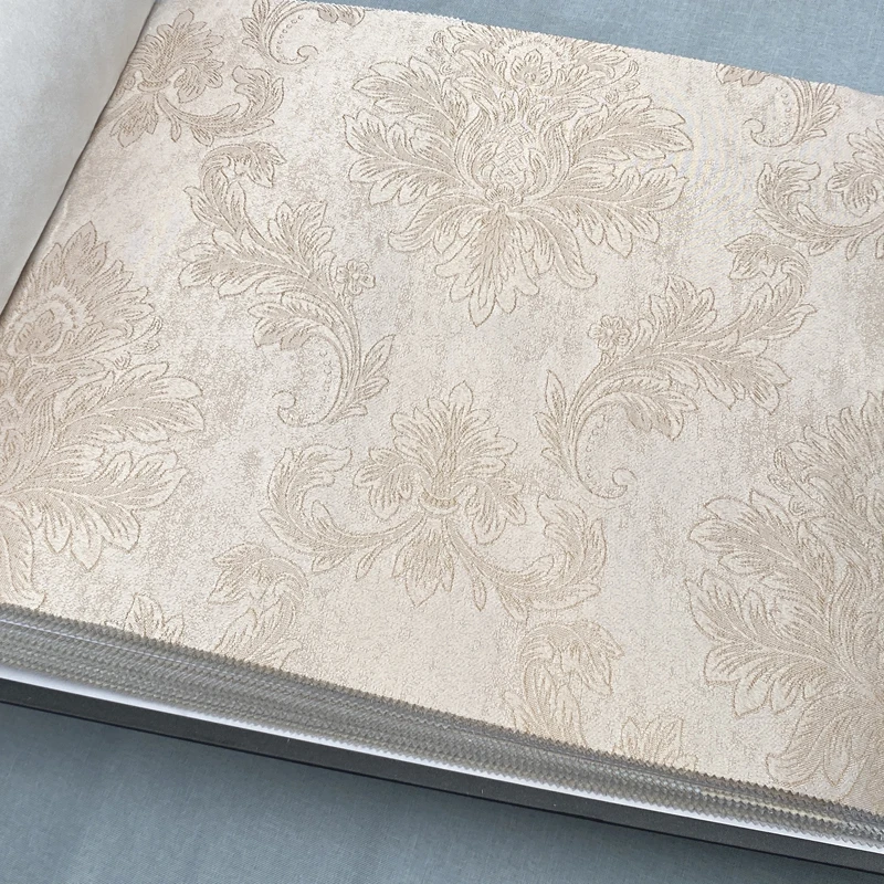 Luxury satin seamless wall covering fabric wallpaper Simple 3D home decor oversized rolled wall cloth