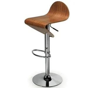 HY2020 Fashion  Moden Chrome Swivel Wooden Breakfast High Bar Stools Bar Chair