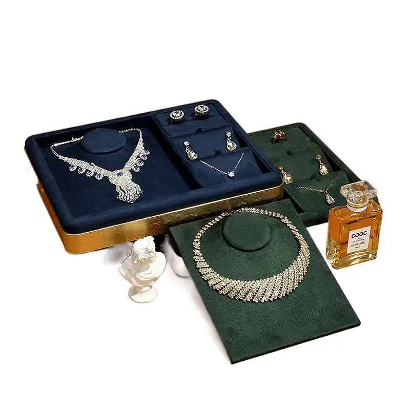 Metal Necklace Ring Pendant Display Tray Super-Moving Jewelry Tray Storage Accessories Display Plate