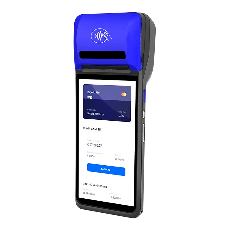 6 Inch Handheld POS Terminal GMS Service NFC Wifi OEM Customized Android 12/13 Pos Terminal With Printer