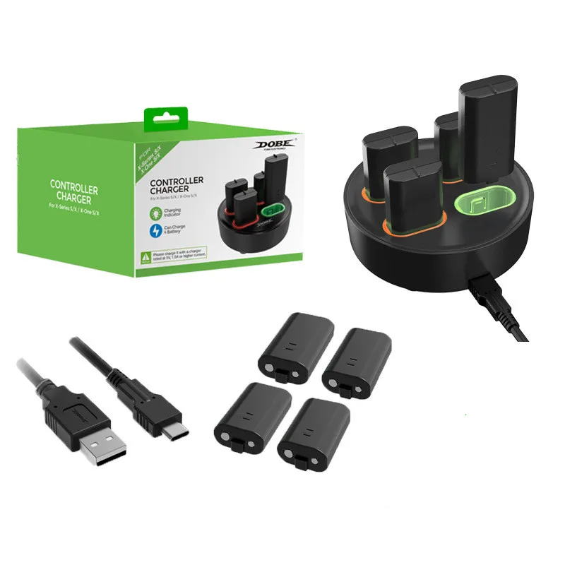 Аксессуары для xbox серии x DOBEfor, зарядное устройство для xbox one с 4 аккумуляторами 800 мАч для xbox серии s, Аккумуляторный блок