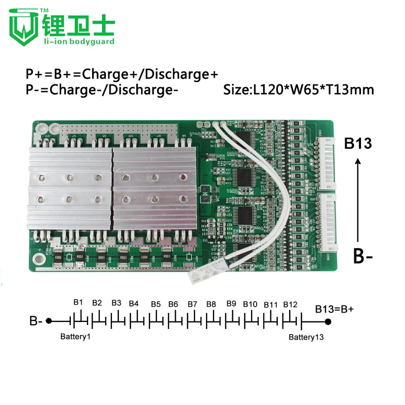 20s pcb board for 66.6v lithium battery pack custom balance 18s 57.6v pcm 20a lifepo4 bms 16s