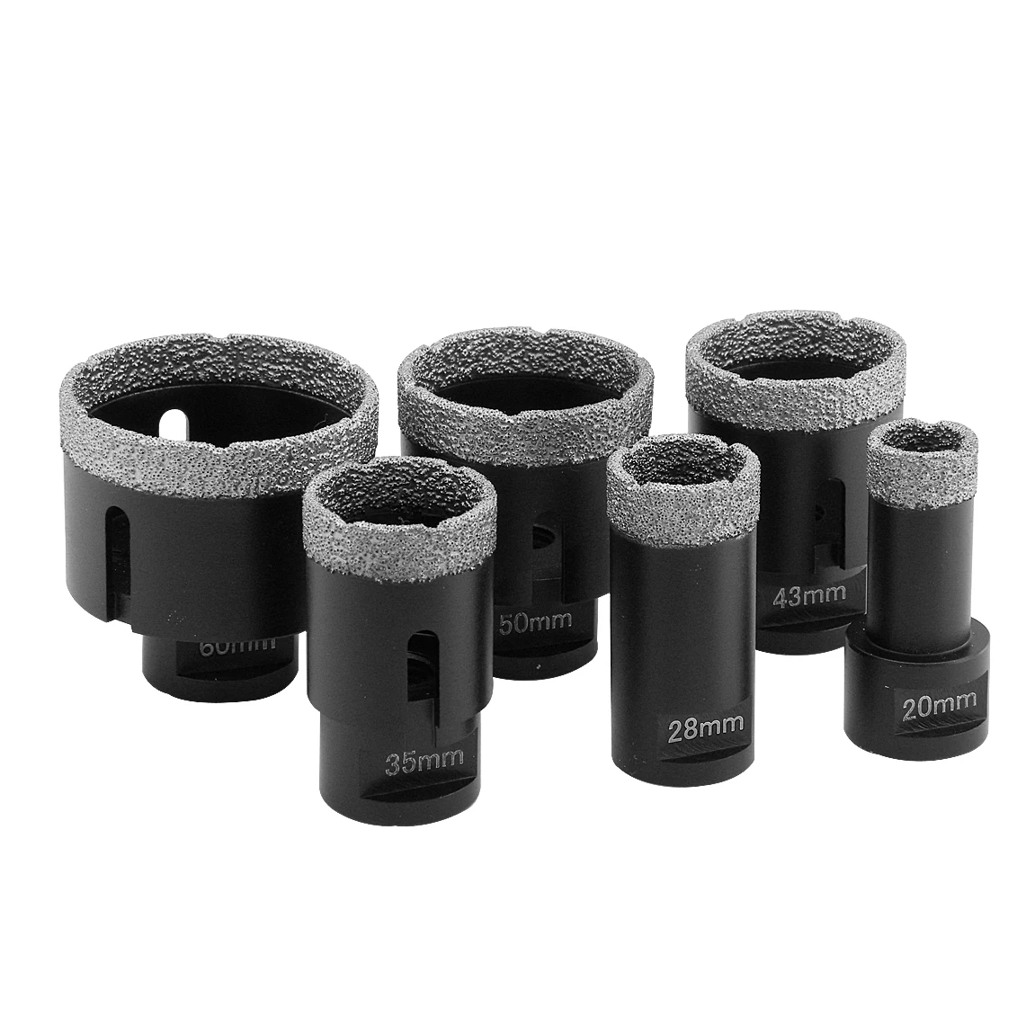 XUNDA 20-60mm vacuum brazed concrete hole saw set diamond core drill bit with aluminum box