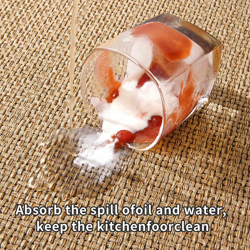 Manufacturer wholesale waterproof and oil resistant kitchen linen mat pattern customized anti slip sisal kitchen mat