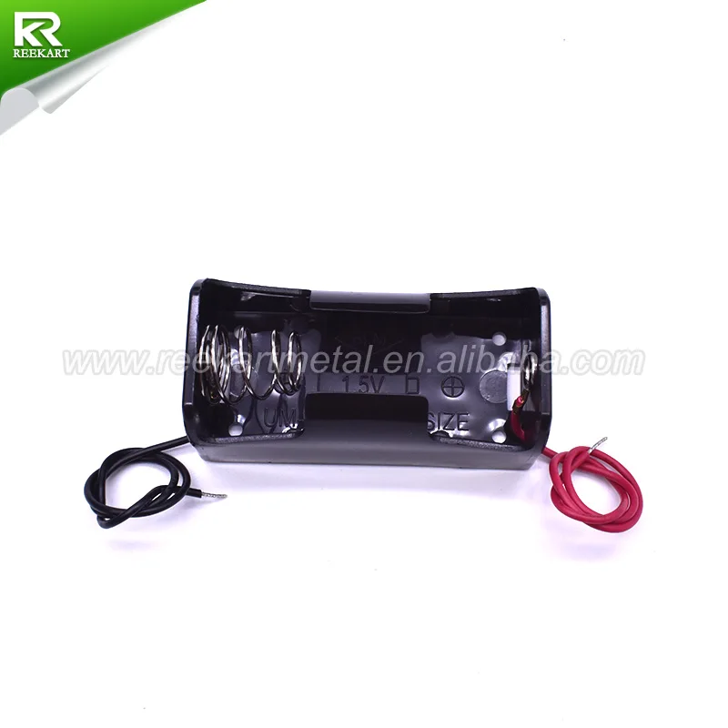 Single 1.5V Plastic C Cell Battery Holder Battery Storage Case Box With Wire Leads