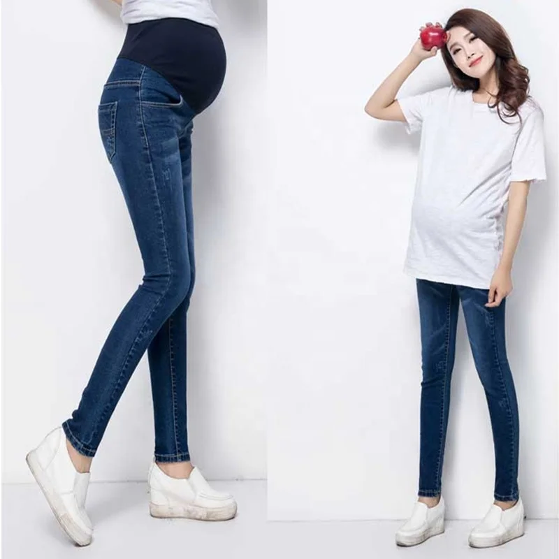 Big Size Maternity Denim Pants For Pregnant Women Ajustabel Waist Band Pregnancy Jean Trousers Skinny Legging Bottoms