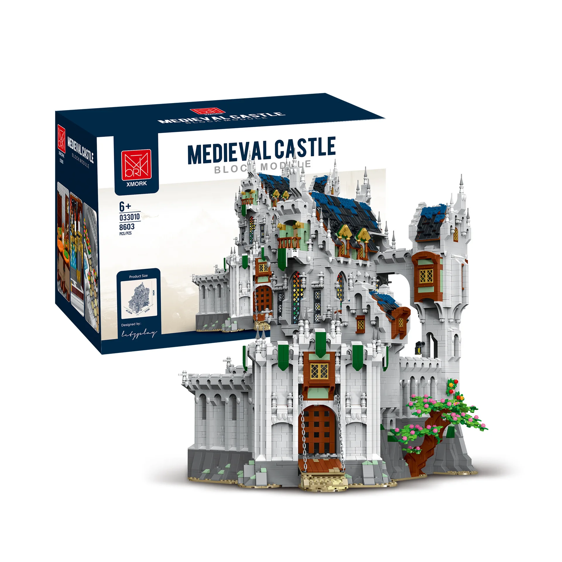 8603Pcs Mork 033010 Medieval Castle building blocks house street view Big Castle assembly building bricks Education Children Toy