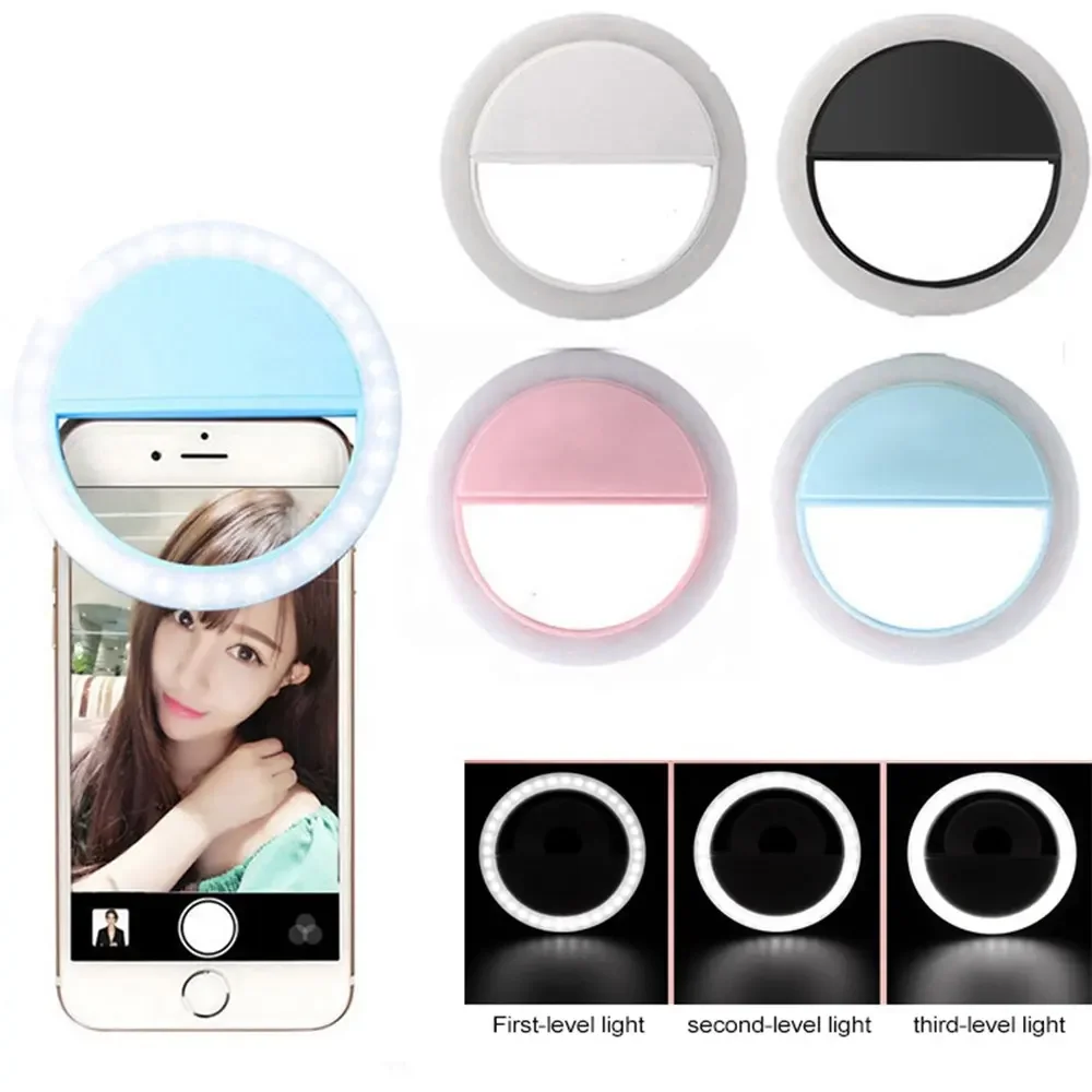 Factory Whlolesal Universal Mini LED Selfie Ring Light For Phone fill light Ring 36 LED Mounted for smartphone