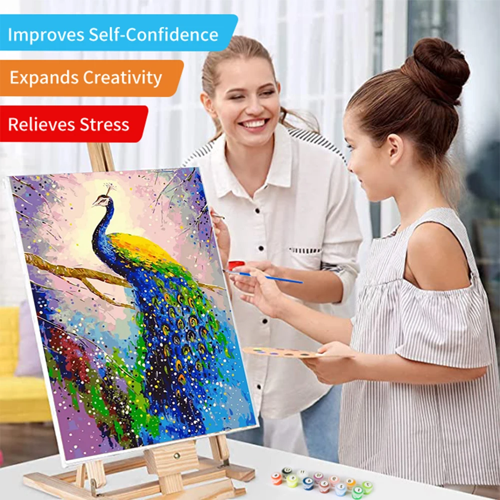 AOVIA Chinese Painting Beautiful Peacock Animal Wall Canvas Print Custom Hand Printed Oil Painting