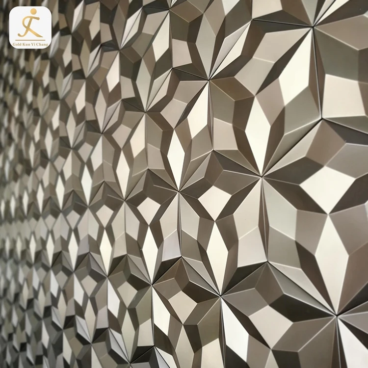 bronze hexagon laser interior stainless steel art decorative metal 3d wall panels backlit laser cut decor partition wall board