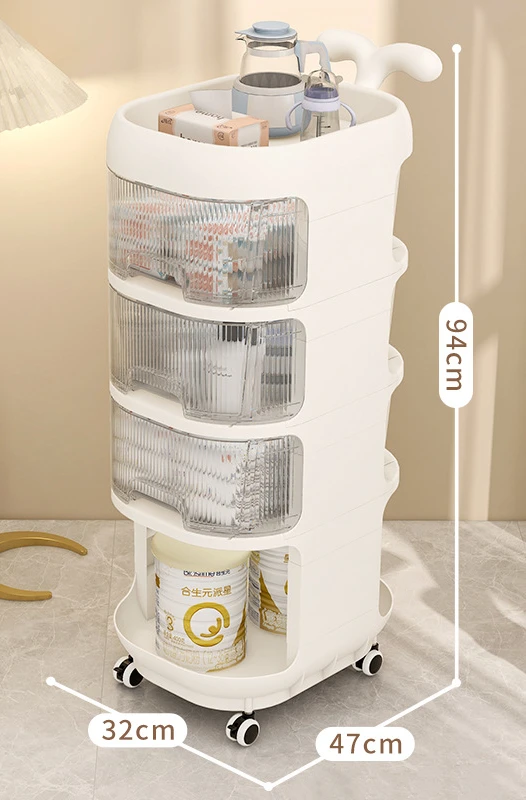 Shelf floor storage rack baby supplies multi-layer convenient transparent removable large capacity stroller cart