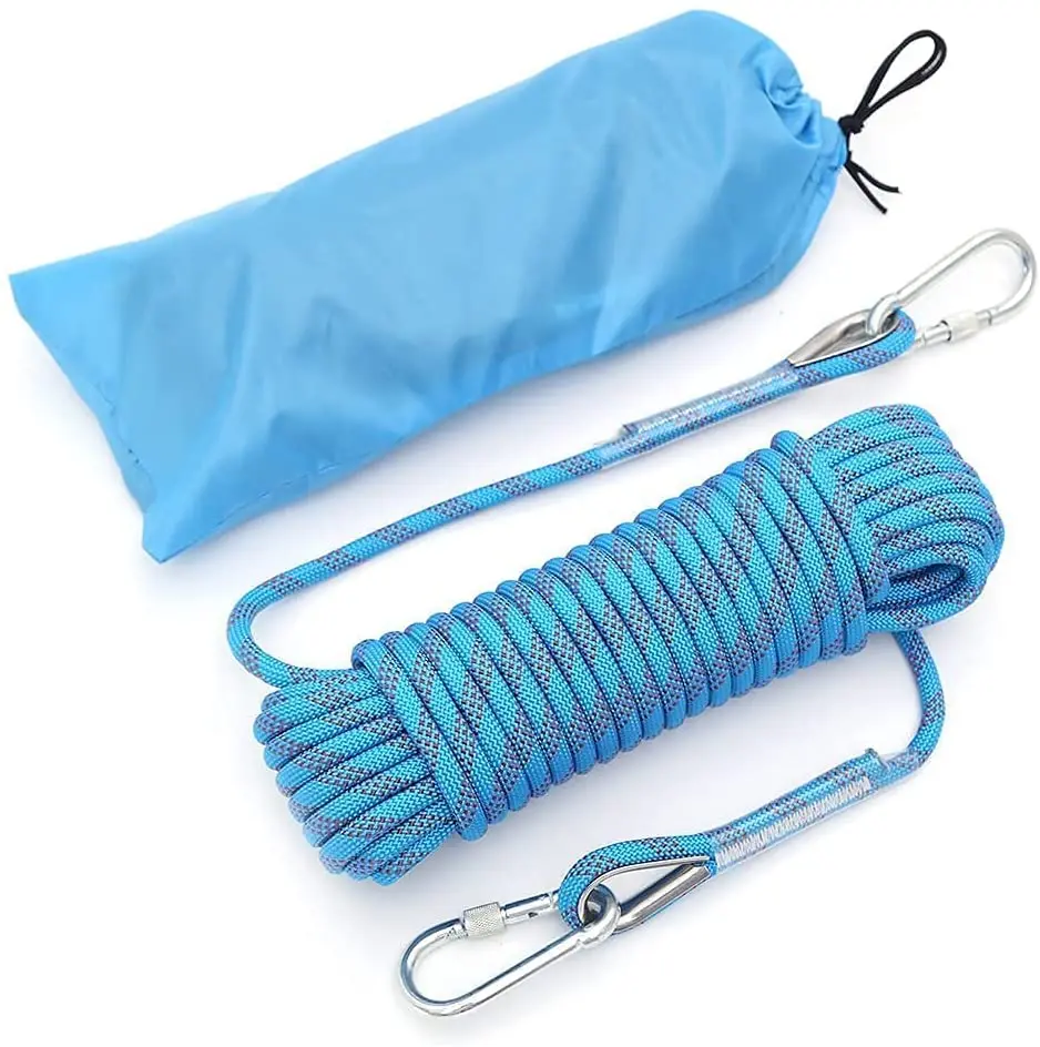 Factory Outdoor camping sport static braided climbing rope   8 mm  10 mm 12 mm safety nylon mountain climbing rope