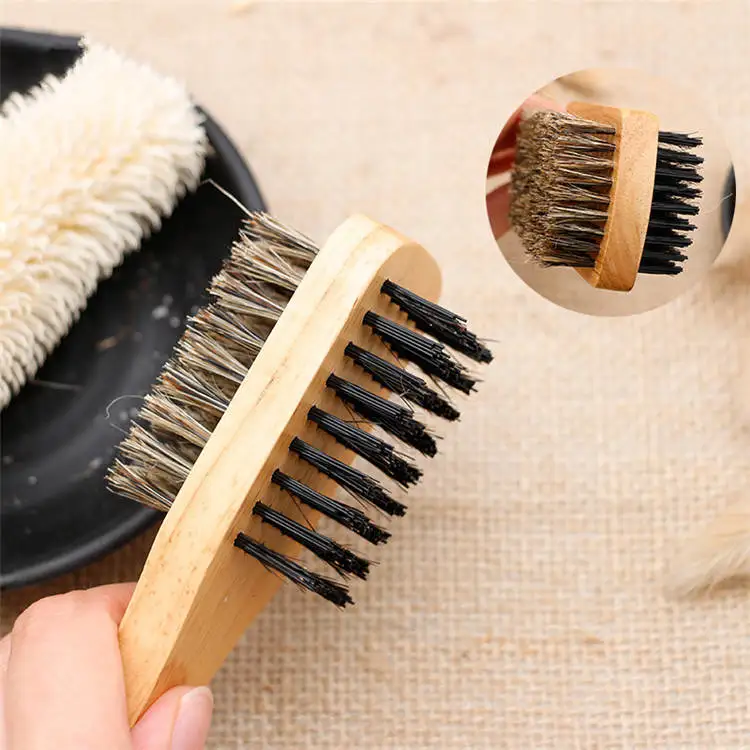 
No MOQ wooden handle double side antistatic hair brush for men 