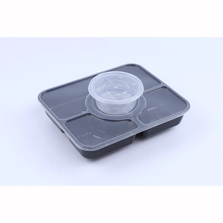 Disposable environmental plastic bento box portable take out packaging lunch box