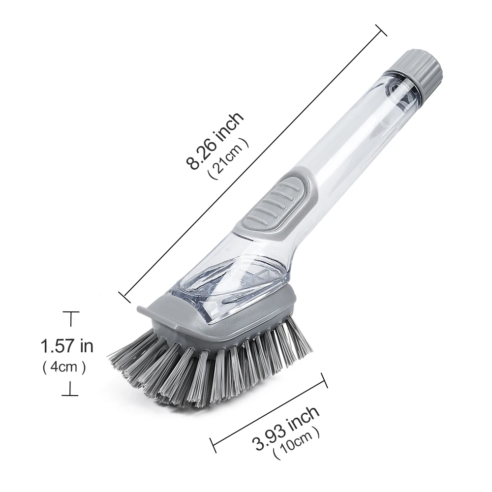 Masthome Replaceable Soap Dispensing Dish Brush Plastic Dishwashing Pot Kitchen Cleaning Scrub Brush