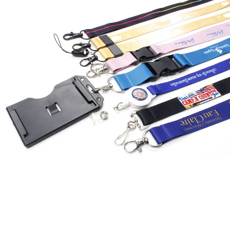 Personalized Luxury Cute Custom Sublimation Printed Keychains Lanyards ID Badge Holder Neck Polyester Lanyard