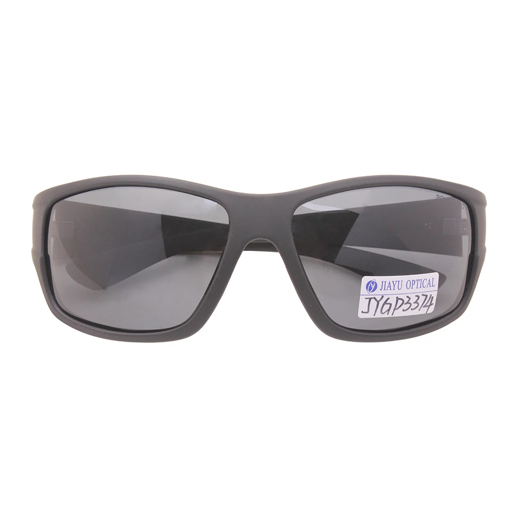 Matte Black frame Blue Flash Mirror Polarized Lens Style Outdoor Travel Eyes Protection Sunglasses with metal logo piece