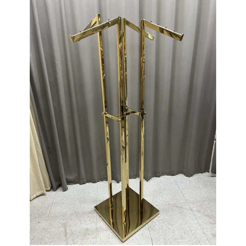 High Quality Small Display Stand Luxury Gold Clothing Rack To Display Products For Clothes